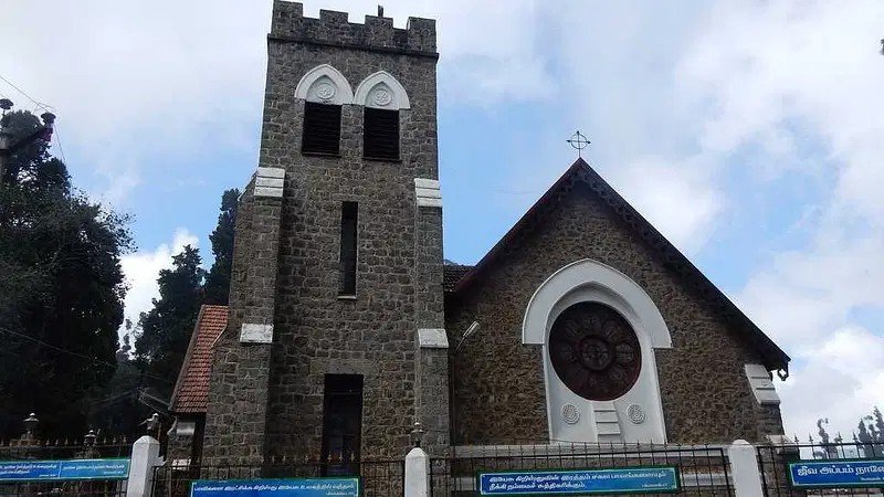Stone façade of church